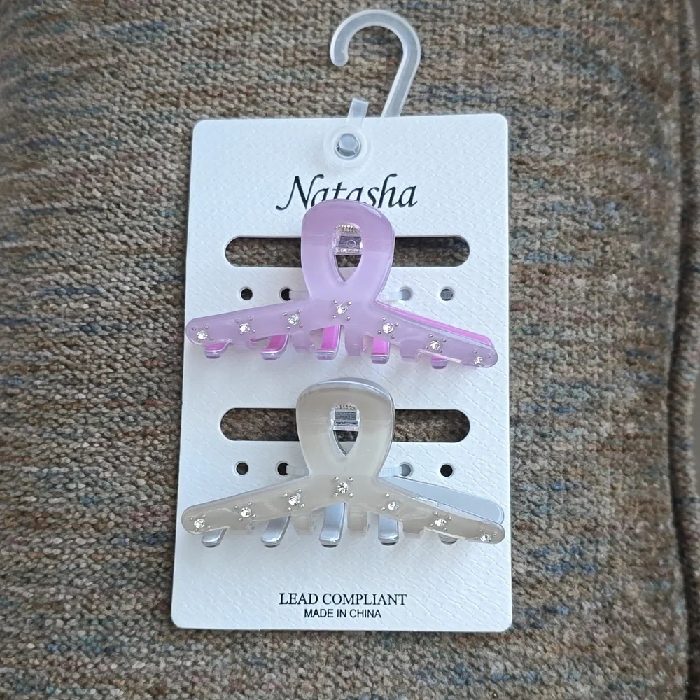 Nordstrom Couture Pink and White Hair Clips